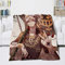 Yinuneronsty One Piece Trafalgar Law Decke Strohhut Ruffy Anime Figur Print Decke Flanell-Decke Super Soft Bequeme Wurfdecken, for Bett Sofa, 59 × 78 IN