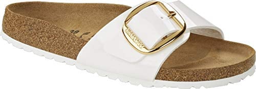 Birkenstock Damen Madrid Big Buckle Sandale, Weiß, 39 EU Schmal