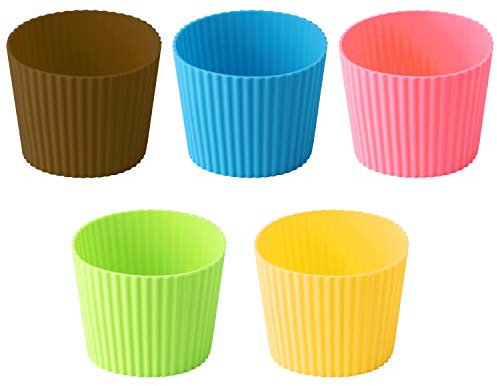 Hitzebeständige Silikonhülle für Kaffeetassen, wiederverwendbar, wiederverwendbar, 5 Stück