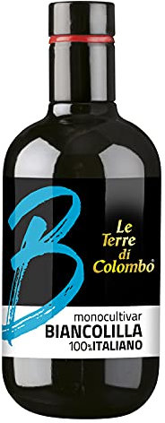 Le Terre di Colombo – 100% Italian Extra Virgin Olive Oil, Monocultivar Biancolilla, 500 ml