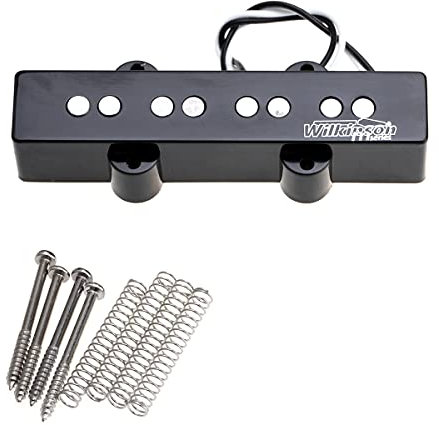 Wilkinson Série M WOJB Variable Gauss Alnico 5 Micro Jazz Bass Manche Pickup Ton Vintage pour Basse électrique 4 Cordes style JB, Noir