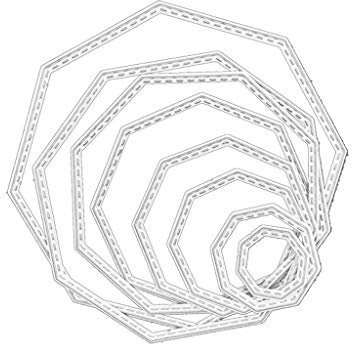 FOLODA Stanzschablone, DIY Octagon Stanzformen Prägewerkzeug Schablonenvorlage für Scrapbooking Prägen Papierkartenherstellung Album Dekor