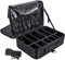 Makeup Organiser Box Vanity Cases: Extra Large Makeup Case Cosmetic Storage Box Professional Travel Makeup Artist Bag with Compartments Women Vanity Beauty Kit Organizer for Makeup Cosmetics Black