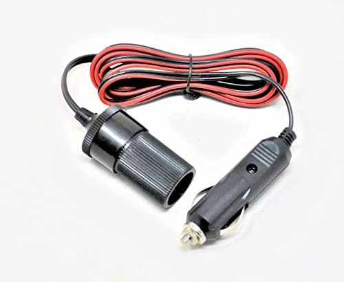 fiXte 2M Car Cigarette Lighter Socket Extension Cable, Male Plug to Female plug DC Power Charger Cord with LED indicator Light, 5A Fused