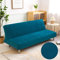 DOTBUY-SHOP Sofabezug Ohne Armlehnen Jacquard Plaid Einfarbig Armlose Sofabettüberzug, Stretch Weich Antirutsch Sofa Schutz Schonbezug für Klappsofa Bett ohne Armlehnen (Türkis,190-210cm)