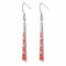Orange Feueropal Stein Lange Ohrringe Elegante Linie Ohrring Vintage Mode Sommer Schmuck Frauen Mädchen