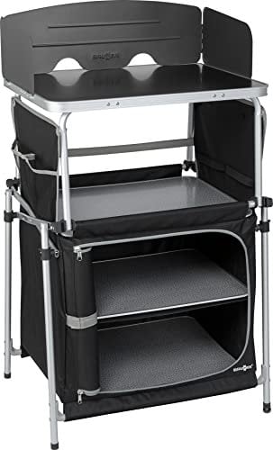 BRUNNER 0422097N.C03 Kitchenette, Mueble de Cocina para Camping o terrazas caravanas, Compacto, Plegable, Color Negro, Resistente a la Intemperie