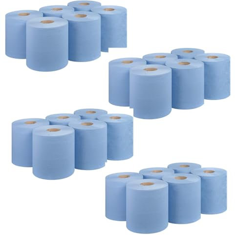 REQUISITE NEEDS Blue CENTREFEED Rolls 2 PLY Paper Towels Hand Towel Tissue Premium Quality Wall Mounted Lockable Rolls 100m (Pack of 24, Blue)
