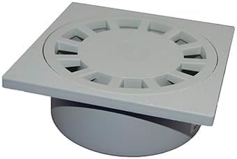 Chiusino sifonato scarico verticale dritto griglia raccolta acqua in PP plastica pvc anti UV grigio Varie misure Made in Italy (cm 30x30)
