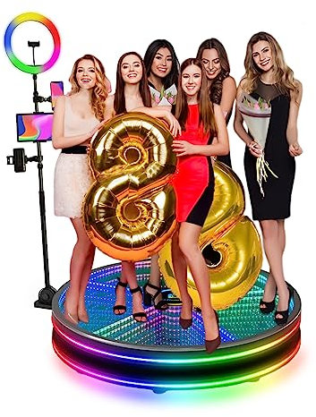 XGXHIN 360 Magic Glass Photo Booth Machine for Parties, Slow Motion Camera Booth with APP, Custom Logo, Automatic 360 Spin Camera Booth