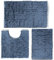 Ultra Soft Chenille Bath Mat Non Slip, Bath Mat Set 3, Shaggy Bathroom Mats, Super Absorbent Bath Mats for Bathroom, Fluffy Bathroom Mat Set with U-Shaped Toilet Rug (Haze Blue)