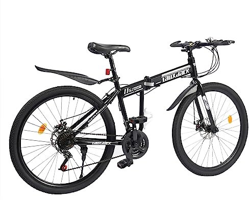 LNINNERY Klappfahrrad Mountainbike 26 Zoll 21 Gang Klappbar Rennrad Erwachsen für Outdoor-Touren Camping (schwarz und weiß)