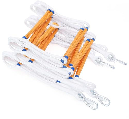 Emergency Fire Escape Ladder 15M Flame Resistant Safety Extension Rope Ladder with 2 Hooks, 3-7 Story Homes Reusable Compact & Portable External Ladder (15M / 49.2FT)