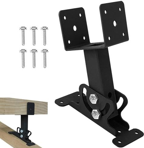 Pergola-Dachhalterungen | robuste, verstellbare Pergola-Dachhalterungs-Set – Metallbalken-Montage-Set mit Schrauben für Holzbalken, Markise, Terrasse