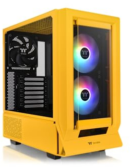 Thermaltake Ceres 350 MX Bumblebee Yellow | ATX Midi-Tower | 2 Frontpanels (Tempered Glass/Mesh) | Hidden-Connector Support | 2X 140mm ARGB | USB-C | leiser Airflow