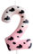 Cxryrzhe 2nd Birthday Candle Cow Number 2 Candle Cow Cake Decoration Birthday Party Supplies Pink Black Spot Cow Animal Zoo Themed Cake Topper Decorations for Kids Boy Girl Party Decor Supplies