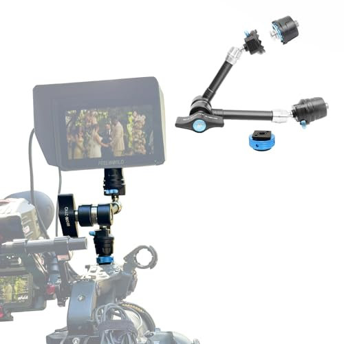 DF DIGITALFOTO 11” Kamera Magic Arm mit Schnellverschluss, Robuster Magic Arm mit 2 Kugelköpfen, 1/4- und 3/8-Zoll-Schraube, Einziehbarer Verdrehsicherungsstift, Rosette aus Edelstahl, Nutzlast 5kg