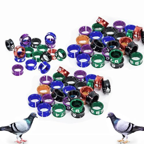 Naisfei Offener Vogelring,50 Stück Vogelfußring,Vogelfußring Vogelbeinbänder Ringe,für Vogel Papagei Taube Wachtel Küken,Innendurchmesser ca. 6 mm(Gemischte Farben)