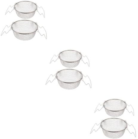 Garneck 3sets Frying Basket Food Fried Basket Chicken Skewers Kitchen Strainer Stainless Steel 2pcs*3