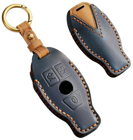 Ysbxitu Coque de clé de voiture 2/3 boutons avec télécommande intelligente pour Mercedes-Benz A B C E R S G M V Classe CLA CLS GLA GLC GLE GLK GL GLS SL SLK SLC AMG W204 W176 W245 W246, 3 boutons