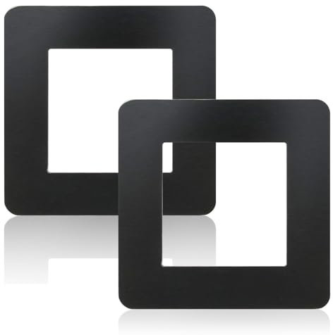 Acrylic Light Switch Covers, 2 Pcs Black 3.38 Inch Square Shape Self Adhesive Switch Surrounds for Home Decoration