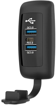 Auto Ladeadapter, USB Auto Ladebuchse, 12V/24V USB Steckdose Ladebuchse, QC2.0/3.0/4.0, PD2.0/3.0, 48w, Dual QC3.0 USB A & PD3.0 Typ C USB Buchse Panel, für 12V/24V KFZ Boot Wohnmobil
