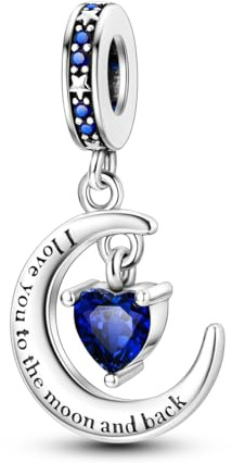 NUJIFFY Sonne Mond und Sterne Anhänger 925 Sterling Silber Charms Anhänger für Armband Geheimnisvoller Sternenhimmel Charms Kompatibel mit Europäischen Armbändern für Frauen
