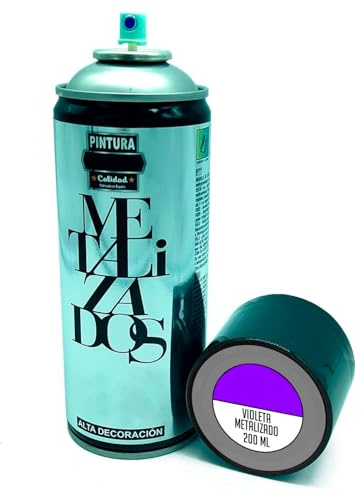 Acan Tradineur - Flacone spray per vernice, prodotto in Spagna, ideale per qualsiasi superficie, legno, metallo, cartone, pietra o ceramica, capacità 200 ml, viola metallizzato