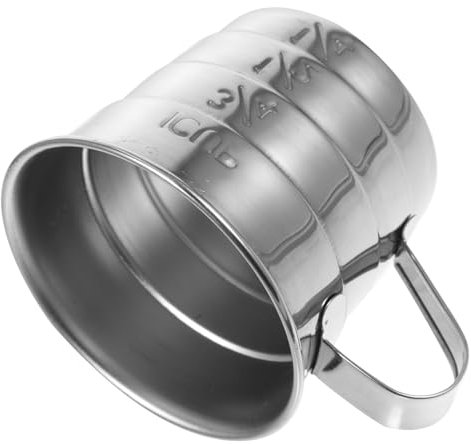 OFFSCH Messbecher Aus Edelstahl Zum Backen Kochen Und Servieren Mit Klarer Skala Und Praktischem Griff Für Küche Und Restaurant