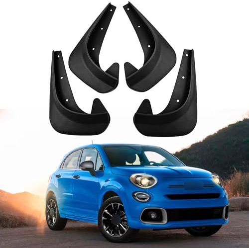 ERMWALR Set di 4 parafanghi per Fiat 500 500 C 500 X non necessita di fori per auto, parafango flessibile in PP, paraspruzzi (Tgn 2RL 17-23)