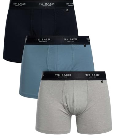 Ted Baker 3-Pack Cotton Boxer Brief Size S Navy Mix