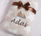 BotoBaby® - Babydecke mit Namen und Geburtsdatum - Geschenk Taufe Geburt ★ (Beige - Sternen)