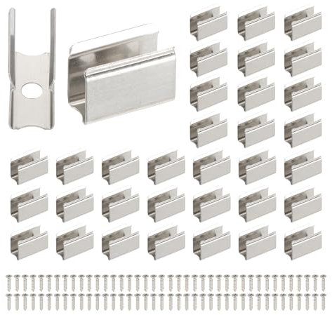 PATIKIL Supporto Per Luci Al Neon A Forma Di Cordone, 50 Pezzi Clip Di Fissaggio In Acciaio Inox Per Supporto Le Con Viti Per Luci A Striscia Le 6x12mm E Cavo