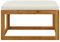 Genérico Wenjingqi 311865 Fußhocker mit Kissen, cremefarben, massives Akazienholz, Braun