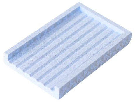 Porte Savon Rectangle - Accessoire Salle de Bain - Fabriqué en France - Porte Savon Blanc Effet marbre - Idéal pour Savons Solides - Réalisé en Bioplastique - Anti-dérapant - Range éponge