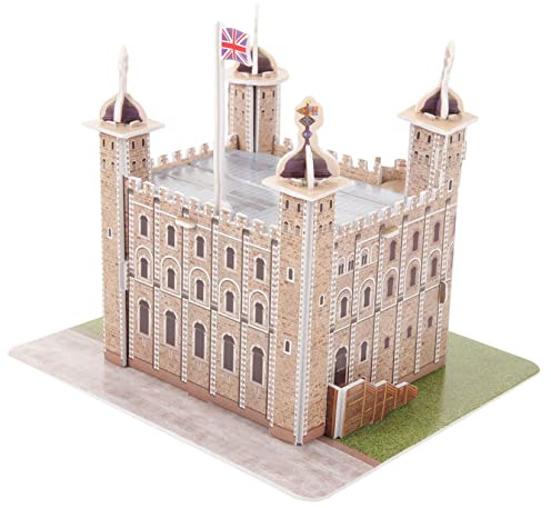3D London Tower Modell 1 Satz aus Papier, Architektonisches Puzzle | Kinder und Erwachsene, Khakifarbene Optik, Leicht Zusammenzusetzen, Lernen und Heimdekoration
