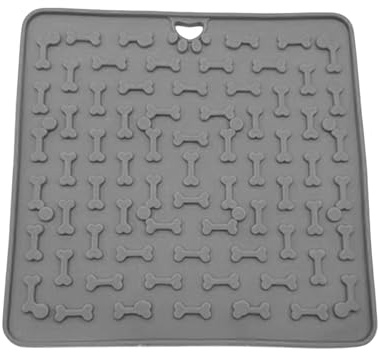 Tapis De Léchage pour Chien,Plateaux Repas Silicone pour Chiens - Tapis de Nettoyage Facile 19x19cm pour Récompenses Chiots Chats
