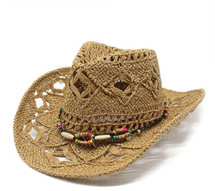 Chapeau Femme Paille Western Chapeau Paille Homme Cow Boy Chapeaux pour Femmes Western Femme Hiver Chic Feutre Style Cowboy de a Paillettes Deguisement Rouge