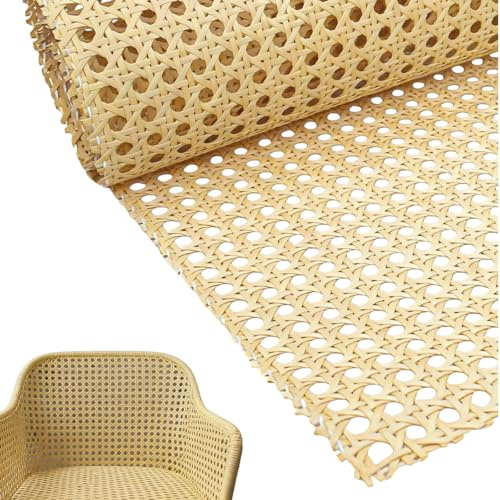 RUNYU Wiener Geflecht Meterware 35 × 100 CM, Wasserdicht PE Rattan Gurtband, Schimmelfest Handgemachtes Sternanis Breit Rattan Geflecht für Stuhl, Möbel, Schrank, Kommode, Sessel, DIY