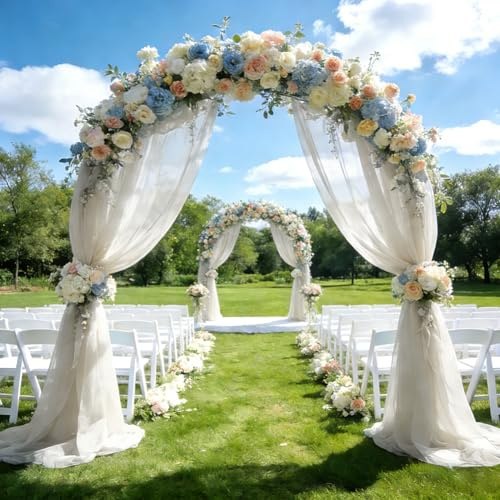 5m x 160cm Soft Tüllstoff,Tüll Meterware Beige - Chiffon Stoff Meterware DIY für Geburtstag Wedding Decoration Hochzeitsbogen Party Dekor