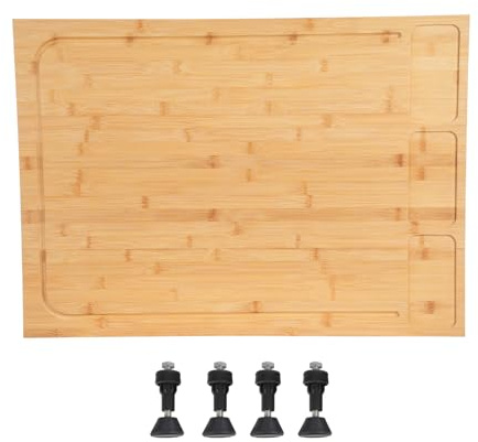 Couvre-cuisinière en bambou 75 x 54 cm, grande planche à découper pour plaques vitrocéramiques et à induction, plaque de protection et planche à pâtes en bois, planche de cuisine 2 en 1