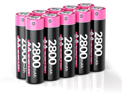 AA Rechargeable Batteries, 2800mAh High Capacity Long Life Power AA Batteries 1.2V NI-MH Low Self Discharge Double A Rechargeable Battery (8 Pieces)