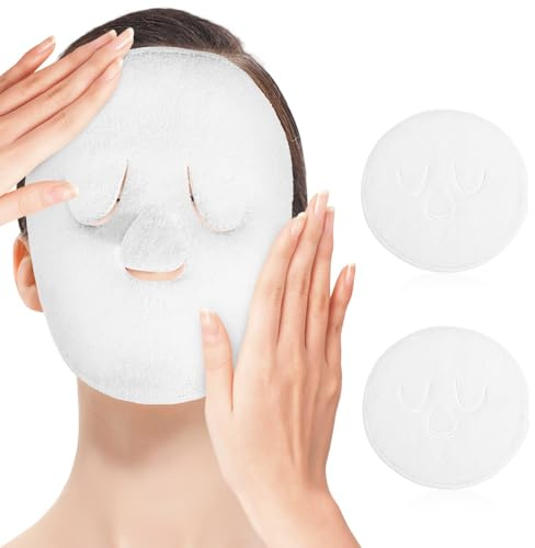 Luxshiny 2pcs Coral Fleece Beauty Face Towel, Facial Cloth for Hot or Cold Therapy, White Reusable Face Care Towels, Compact and Comfortable for Home Use