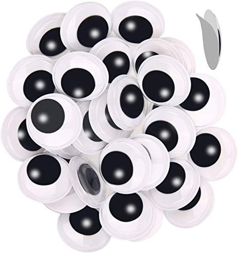 i-mondi® 35 Wackelaugen selbstklebend 25mm groß Googly Eyes Schwarz-Weiß - Wackelaugen zum Basteln - Kulleraugen selbstklebend - Bastelaugen selbstklebend - Google Eyes Goggly Eyes