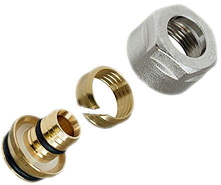 Klemmverschraubung mit Mutter 3/4 Zoll Messing 16 x 2,0mm 3/4 Zoll