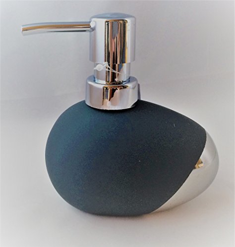 accentra Design Seifenspender Soft Touch Dosierer Keramik oval Ente grau