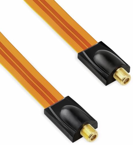 sonero WA20 Fensterdurchführung extrem flach-flexibel geschirmt für Sat-Kabel (20cm Länge, vergoldete F-Kupplung auf F-Kupplung, inkl. 2 Klebepads, für Fenster und Türen), Kupfer