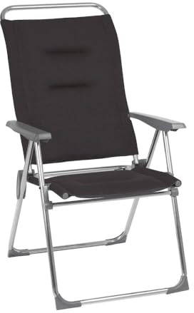 LAFUMA MOBILIER - Gepolsterter Mehrpositions-Campingsessel - Alu Cham - AirComfort® - Schwarz Acier LFM2804_6589-5 Jahre Garantie