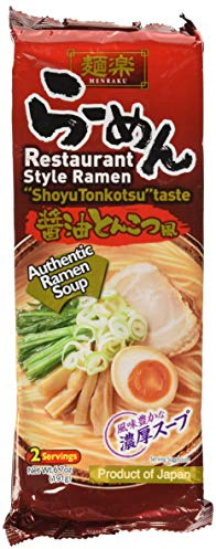 Hikari Menraku Tonkotsu Ramen Noodles, Shoyu, 6.7 Ounce