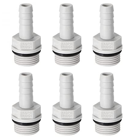 Sourcing map Lot de 6 adaptateurs de raccord pour tuyau d'arrosage en PVC 8 mm ou 5/16 Barbelé x 3/8 G mâle